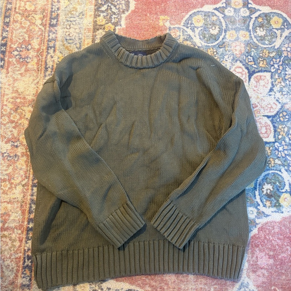 GAP Oversized cotton crewneck in olive 🫒